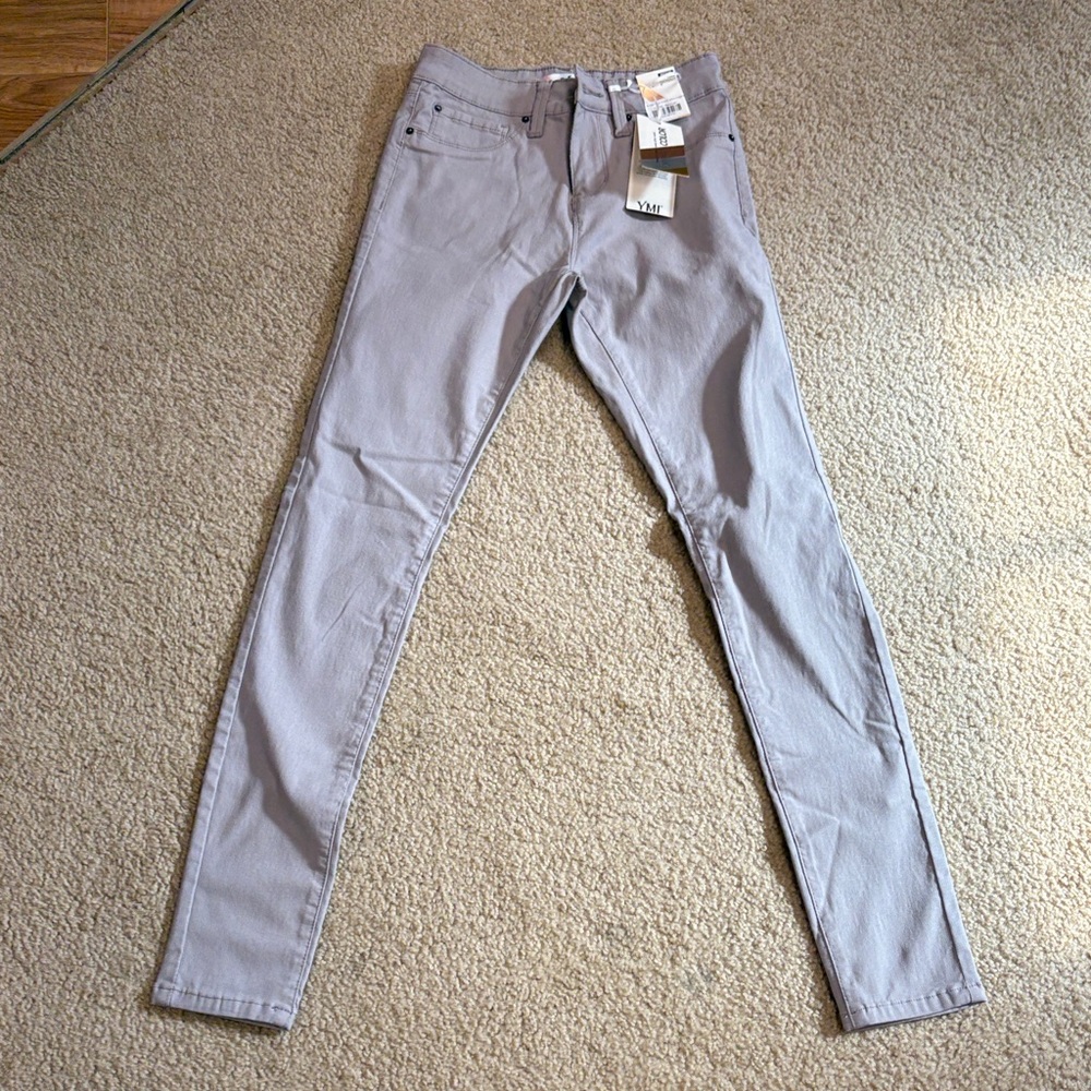 Women's Gray Mid-Rise Skinny Dress Pants